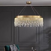 billige Lysekroner-ledet anheng lys gull krystall lysekrone 60cm 80cm lantern desgin lysekrone rustfritt stål galvanisert led 110-120v 220-240v