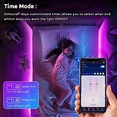 billiga WiFi och musikkontroll-led smart strip lampor 20m rgb musik sync 12v vattentät led strip 2835 smd färgskiftande led ljus med bluetooth controller adapter för sovrum hem tv bakgrundsbelysning DIY decor