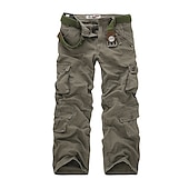 cheap Cargo Pants-Men&#039;s Work Pants Hiking Cargo Pants Hiking Pants Trousers Camo Outdoor Ripstop Multi Pockets Breathable Soft Cotton Pants / Trousers Bottoms Jungle camouflage Army Green Camouflage Grey Khaki Work