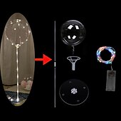 ieftine Lumini decorative-lumini led baloane decor balon folie transparenta lumina pentru petrecere ziua de nastere nunta decor de craciun decor pentru casa stand coloana cu baza