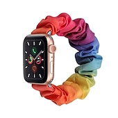 お買い得  Apple Watch Bands-時計バンド のために Apple Watch 38mm 40mm 41mm 42mm 44mm 45mm 49mm iwatch Series Ultra 8 7 6 SE 5 4 3 2 1 生地 置換 ストラップ 女性 弾性ある 伸縮性 シュシュバンド リストバンド