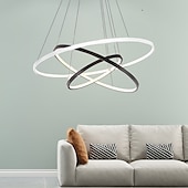 cheap Circle Design-3-Light 80/60/40/20 cm LED Pendant Light Metal Acrylic Ring Circle Design Dimmable Painted Finishes Modern 90W/113W 3-Rings 4-Rings ONLY DIMMABLE WITH REMOTE CONTROL