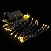 cheap Battery String Lights-Elegant Wedding Reception Party LED String Lights LED Fairy Lights Christmas Wedding Bedroom Decoration Warm White Multi Color 1.5m 3m 10m AA Batteries Powered
