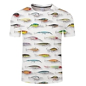 お買い得  アニマルプリントTシャツ-男性用 男女兼用 動物 グラフィック 観賞魚用 Tシャツ 面白いTシャツ 半袖 Tシャツ 3Dプリント クルーネック シャツ デザイナー ベーシック 大きくて背が高い カジュアル 日常 祝日 ホワイト ネービーブルー ブルー 衣類 プラスサイズ S M L XL XXL 3XL