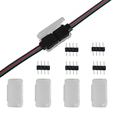 cheap LED Accessories-LED Light Strip Connector Waterproof Fixing Clip 4 Pin RGB Needle Male Type Waterproof Box Light Bar Accessory Box is Suitable for Fixing RGB 4Bin Connector Line