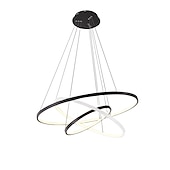 cheap Circle Design-3-Light 80/60/40/20 cm LED Pendant Light Metal Acrylic Ring Circle Design Dimmable Painted Finishes Modern 90W/113W 3-Rings 4-Rings ONLY DIMMABLE WITH REMOTE CONTROL
