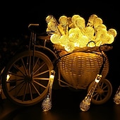 billige Solstrengelys-utendørs solstreng lys utendørs vanntett sol vanndråpe fairy streng lys 7m 50leds dekorativ lampe jul bryllup utendørs hage gårdsplass plen dekorasjon ledet sol hage lys
