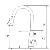 cheap Kitchen Faucets-Brass Kitchen Faucet,Single Handle One Hole Oil-rubbed Bronze Pull-out Spray Widespread Tall High Arc Vessel Antique Kitchen Taps with Hot and Cold Switch
