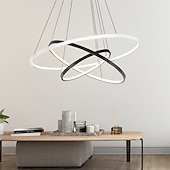 cheap Circle Design-3-Light 80/60/40/20 cm LED Pendant Light Metal Acrylic Ring Circle Design Dimmable Painted Finishes Modern 90W/113W 3-Rings 4-Rings ONLY DIMMABLE WITH REMOTE CONTROL