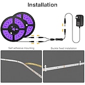 זול פנסי פס עמיד למים-אור led רצועת 2x5m 32.8ft led ערכת רצועת אור שחור אור 600 יחידות חרוזי מנורת uv 12 v גופי blacklight גמישים 10 m סרט led עמיד למים למסיבת ריקוד פלורסנט פנימי תאורה שלב גוף