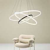 cheap Circle Design-3-Light 80/60/40/20 cm LED Pendant Light Metal Acrylic Ring Circle Design Dimmable Painted Finishes Modern 90W/113W 3-Rings 4-Rings ONLY DIMMABLE WITH REMOTE CONTROL