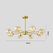 voordelige Kroonluchters-led hanglamp kroonluchter goud modern globe design 6/8/12 heads koperen globe messing 110-120v 220-240v