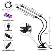 cheap Plant Growing Lights-LED Grow Lights Dimmable Growing Light Fixture 10W 20W 30W with Plug for Desktop Plants Home Office Vegetable Greenhouse 20-40-60-80 LED Beads 1 Set