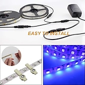 זול פנסי פס עמיד למים-אור led רצועת 2x5m 32.8ft led ערכת רצועת אור שחור אור 600 יחידות חרוזי מנורת uv 12 v גופי blacklight גמישים 10 m סרט led עמיד למים למסיבת ריקוד פלורסנט פנימי תאורה שלב גוף