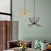 cheap Island Lights-LED Pendant Light Bedside Light Black Gold 45 cm Retro Pendant Light Metal Vintage Style Iron Hat Painted Bedroom Dining Room Living Room Lights DIY Lights