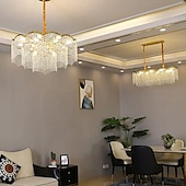 cheap Chandeliers-LED Pendant Light Crystal Modern Gold 95 cm Lantern Desgin Chandelier Stainless Steel Electroplated 110-120V 220-240V