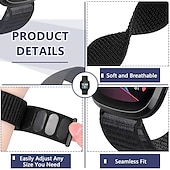 baratos Pulseiras de relógio Fitbit-1 pcs Pulseira de Smartwatch para Fitbit Versa 3 / Sense Náilon Relógio inteligente Alça Ajustável Elástico Respirável Pulseira Esportiva Substituição Pulseira