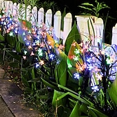 economico Illuminazione vialetto-2 pezzi di luce solare per esterni a forma di fiore di ciliegio, colore bianco caldo, luce multicolore