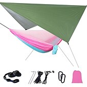 economico accessori per picnic e campeggio-Amaca con zanzariera da campeggio Copertura a sospensione per amaca Esterno Portatile Crema solare Repellenti anti-insetti Ultra leggero (UL) Traspirante Paracadute in nylon con moschettoni e