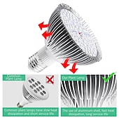 cheap Plant Growing Lights-LED Plant Grow Light Lamp Bulb Full Spectrum E27 Phytolamp Full Range ffor Indoor Plants Greenhouse Vegetables Succulent Hydroponics Organic Seedlings 1pc