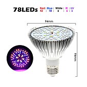 cheap Plant Growing Lights-LED Plant Grow Light Lamp Bulb Full Spectrum E27 Phytolamp Full Range ffor Indoor Plants Greenhouse Vegetables Succulent Hydroponics Organic Seedlings 1pc