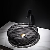 abordables Éviers-Lavabo de salle de bain avec robinet chromé, lavabo en verre, lavabo à cylindre, lavabo à main, installation de plan de travail, bassin en verre avec robinet en laiton chromé