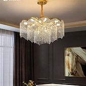 זול נברשות-נברשת קריסטל אור תליון led 60 ס&quot;מ פנס desgin נירוסטה מודרנית 110-120 v 220-240 v