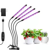 cheap Plant Growing Lights-LED Grow Lights Dimmable Growing Light Fixture 10W 20W 30W with Plug for Desktop Plants Home Office Vegetable Greenhouse 20-40-60-80 LED Beads 1 Set