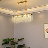 cheap Chandeliers-LED Pendant Light Crystal Modern Gold 95 cm Lantern Desgin Chandelier Stainless Steel Electroplated 110-120V 220-240V
