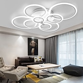 abordables Plafonniers à intensité variable-plafonnier led lueur vers l&#039;extérieur plafonnier led 4/6/8 lumières encastrées design de cercle simplicité de style moderne acrylique 90w salon salle à manger luminaire de chambre à coucher