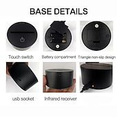 billige Dekorative lys-Gave fotball 3D nattlys barn 16 farger endring optisk illusjonslamper med fjernkontroll bursdagsgaver til sportsfan gutter jenter og voksne