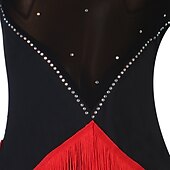 halpa Latinalaistanssiasut-Latinotanssi Leninki Tupsuilla Kristallit / Strassit Naisten Suoritus Pitkähihainen Spandex