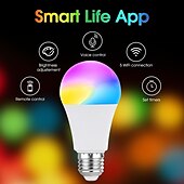 abordables Luces inteligentes-E26 Bombilla LED Inteligente Tuya A19 Control por Voz Alexa Regulación y Coloración Wifi Bombilla A70 Luz RGBCW 9W15W