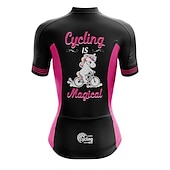 cheap Women's Jerseys-Women's Cycling Jersey Graphic Rainbow Unicorn Short Sleeve Bike Jersey Top with 3 Rear Pockets Mountain Bike MTB Road Bike Cycling Fast Dry Quick Dry Soft Reflective Strips Sports Rose Red + Black