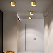 voordelige Inbouw- &amp; semi-inbouwmontage-led mini plafondlamp veranda licht modern nordic goud gang licht gangpad licht 6/8/10 cm inbouw verlichting koperen plafondlamp metalen ingang mudroom eetkamer keuken slaapkamer woonkamer lamp