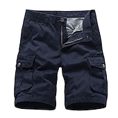 preiswerte Klassiker-Herren Cargo Shorts Kurze Hosen Kurze Hose für Wanderer Militär Sommer Außen Regular Fit 10&quot; Ripstop Atmungsaktiv Schnelltrocknend Multi Pocket Kurze Hose Unten Knielänge Schwarz Armeegrün Baumwolle
