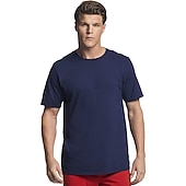 baratos Camisetas masculinas casuais-Homens Camiseta Camisas antiumidade Manga Curta Decote Redondo Todas as Estações Tecido Básico Casual Royal blue 1 Preto Branco Top Tee para Homens