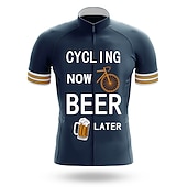 abordables Maillots pour hommes-Homme Maillot de cyclisme Lettres &amp; Chiffres Drôle Bière Oktoberfest Manche Courte Cyclisme Maillot Top avec 3 poches arrière VTT Vélo tout terrain Cyclisme sur route Séchage Rapide Doux Bandes
