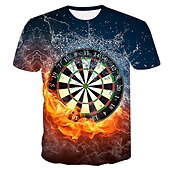 preiswerte 3D-T-Shirts-Herren Unisex Grafik-Drucke Wurfpfeile T Shirt Tee Kurzarm T-Shirt 3D-Druck Rundhalsausschnitt Hemd Modisch Designer Basic Casual Täglich Festtage Blau Frühling Sommer Bekleidung Übergröße S M L XL