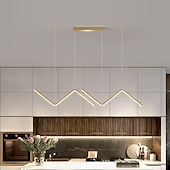cheap Island Lights-LED Pendant Light 90 cm Island Lights Dimmable Line Design Aluminum Stylish Minimalist Painted Finishes Nordic Style Dining Room Kitchen Lights 110-240V ONLY DIMMABLE WITH REMOTE CONTROL