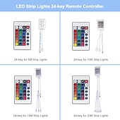 economico Controllo a distanza-luci di striscia a led rgb 5m 10m 15m 20m luci a led cambio colore flessibile smd con telecomando ir e adattatore 100-240v per casa camera da letto cucina tv luci posteriori decorazioni fai da te dc12v