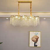cheap Chandeliers-LED Pendant Light Crystal Modern Gold 95 cm Lantern Desgin Chandelier Stainless Steel Electroplated 110-120V 220-240V