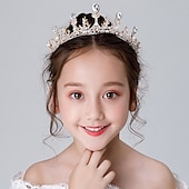 preiswerte Haarreifen &amp; Tiaras-kinderkleidung Mädchen Haarzubehör Goldene Wassertropfenkrone Silberne Wassertropfenkrone