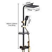 cheap Shower Faucets-Shower Faucet / Shower System / Rainfall Shower Head System Set - Handshower Included LED Rainfall Shower Contemporary Electroplated / Painted Finishes Mount Outside Ceramic Valve Bath Shower Mixer