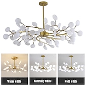 economico Lampadari-ha condotto la luce del pendente 27 36 45 54 teste lampadario firefly ha condotto l&#039;illuminazione a sospensione lampada a soffitto postmoderna lampada a sospensione ramo in oro rosa lampadario a led