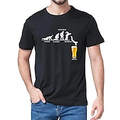 ieftine Tricou grafic pentru bărbați-Bărbați Bere Uman Tricou Tricouri 100% Bumbac Manșon scurt Grafic Cămaşă Heather Grey Negru Alb Tricou confortabil Casual Festivalul de Bere Îmbrăcăminte de designer de modă