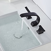 preiswerte Mehrere Löcher-Waschbecken Wasserhahn weit verbreitet ölgeriebene Bronze / Nickel gebürstet / galvanisiert weit verbreitet zwei Griffe drei LöcherBadhähne