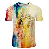 preiswerte T-Shirts mit Tiermuster-Herren Unisex Kuh Grafikdrucke T Shirt T-Shirt Kurzarm T-Shirt 3D-Druck Rundhalsausschnitt Hemd Designer Basic Große Größen Lässig Täglich Ferien Gelb Hellgrün Blau Bekleidung Übergröße S M L XL XXL