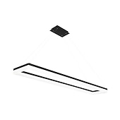 baratos Luzes da ilha-90 cm luz pendente led design quadrado preto moderno ilha luz de alumínio sala de jantar biblioteca de escritório 110-120v 220-240v