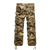 cheap Cargo Pants-Men&#039;s Work Pants Hiking Cargo Pants Hiking Pants Trousers Camo Outdoor Ripstop Multi Pockets Breathable Soft Cotton Pants / Trousers Bottoms Jungle camouflage Army Green Camouflage Grey Khaki Work